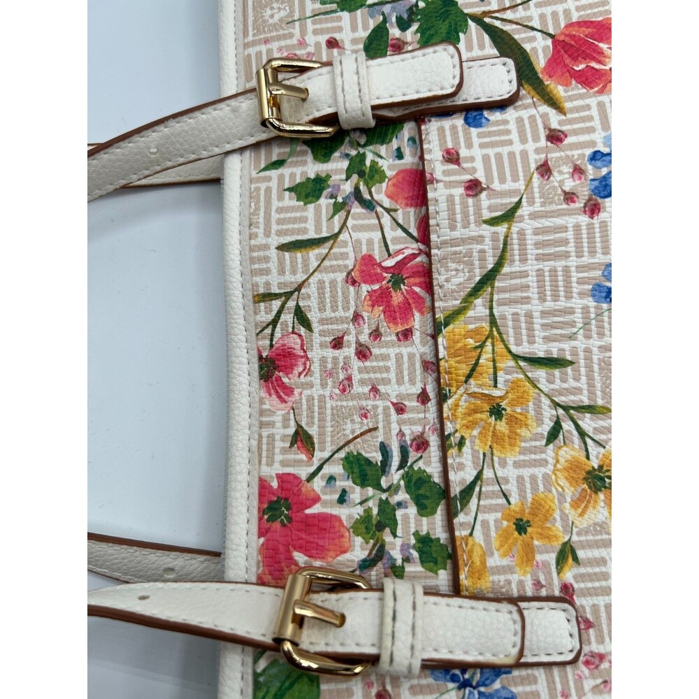 Anne Klein Floral Tote Bag White Multicolor Shoulder Purse Spring Summer - Picture 10 of 16